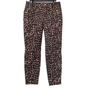 White House Black Market‎ The Skinny Leopard Print Ankle Pants Size 8P